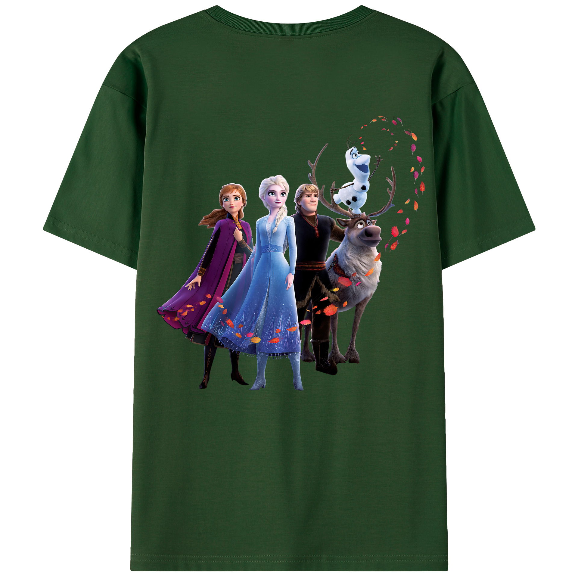 （画像用） アナと雪の女王 アンナ エルサ Frozen Anna Elsa 綿100％半袖Tシャツ（背面プリント）